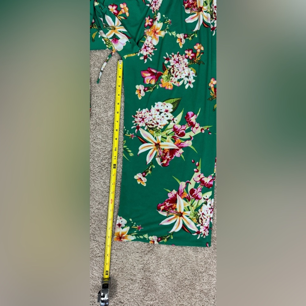 Express Strapless Floral Jumpsuit | Tie Waist Belted | Green | XS - Picture 8 of 8